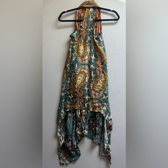 Free People patterned boho open knit paisley floral vest rayon cardigan One Size - Picture 2 of 10